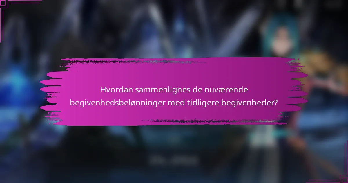 Hvordan sammenlignes de nuværende begivenhedsbelønninger med tidligere begivenheder?