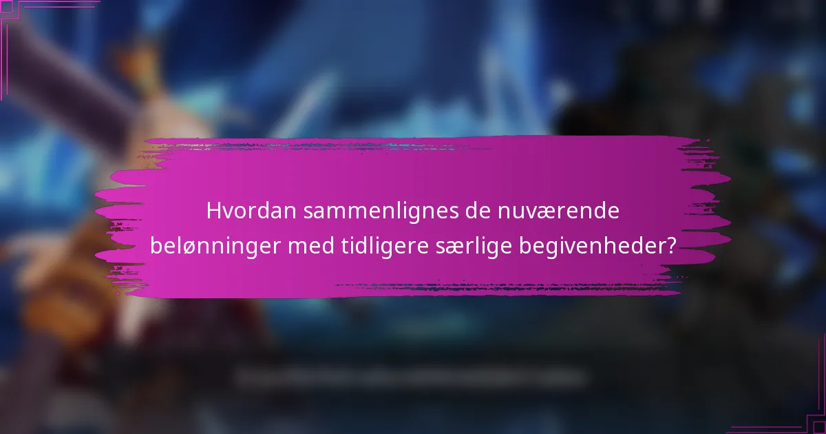 Hvordan sammenlignes de nuværende belønninger med tidligere særlige begivenheder?